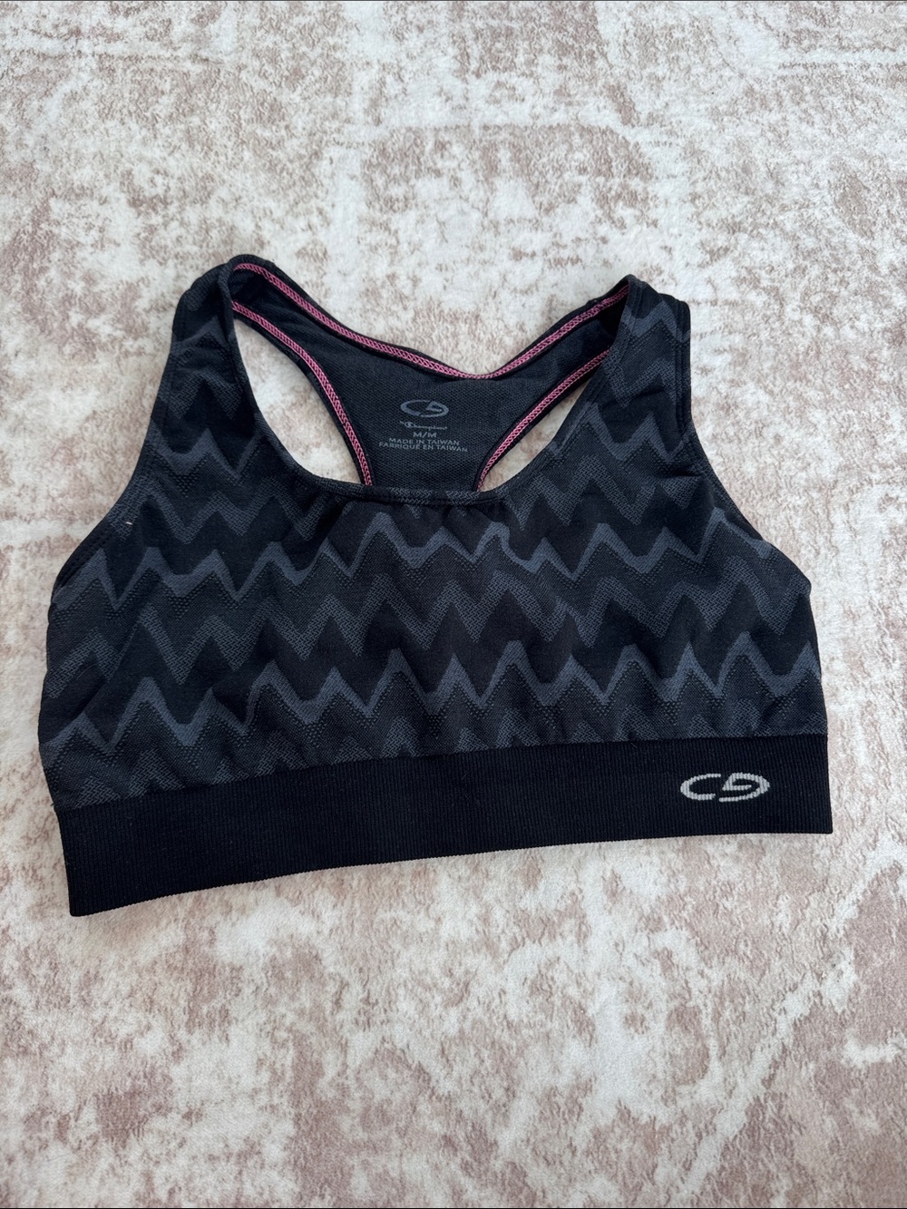 C9 by Champion Black Zigzag Racerback Sports Bra